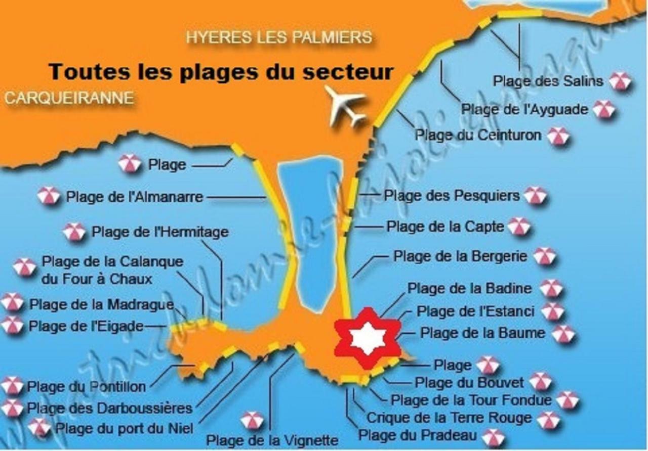 Magnifique Parc De La Presqu'Ile Avec Piscine Et Plage Face A Porquerolles ! 히에레 외부 사진